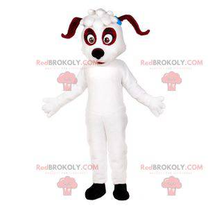 Witte en bruine hond mascotte. Honden kostuum - Redbrokoly.com